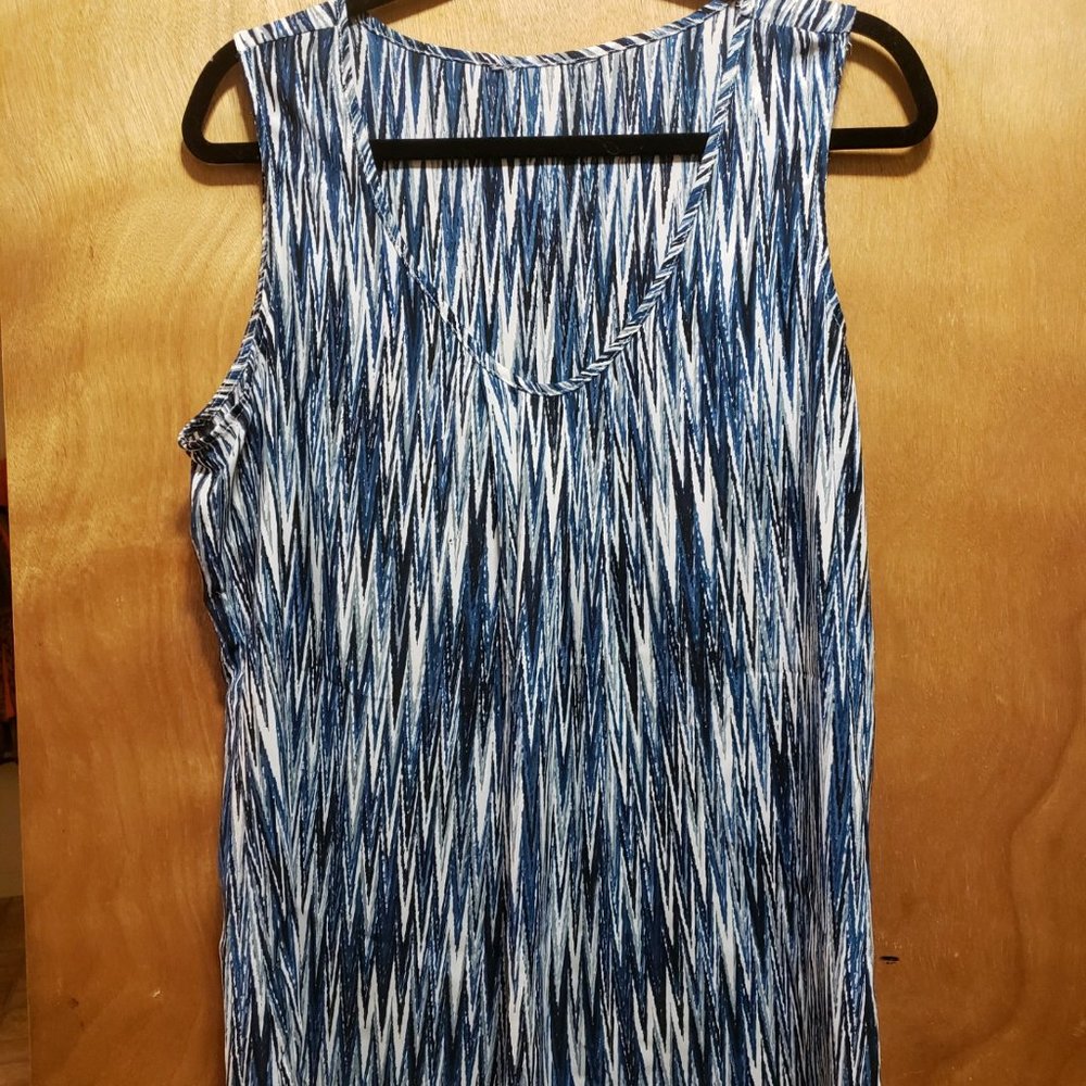 Blues and White Tank